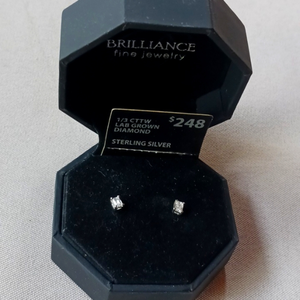 Brilliance fine jewelry 1/3 CTTW LAB GROWN Sterling Silver earrings